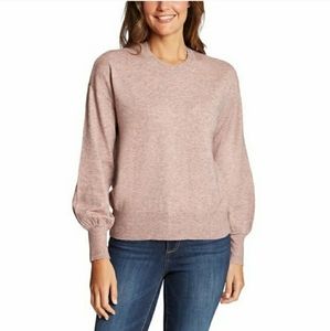 Ella Moss Women's Puff Sleeve Sweater, Cloud Pink